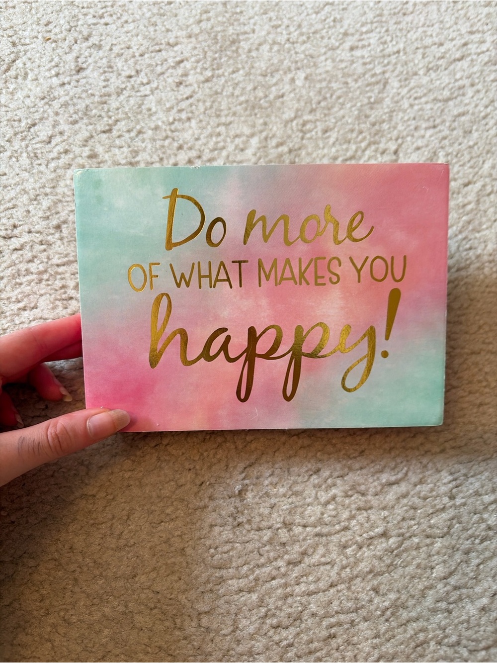 Hobby Lobby Pastel Pink & Mint Gold Lettered Wall Plaque